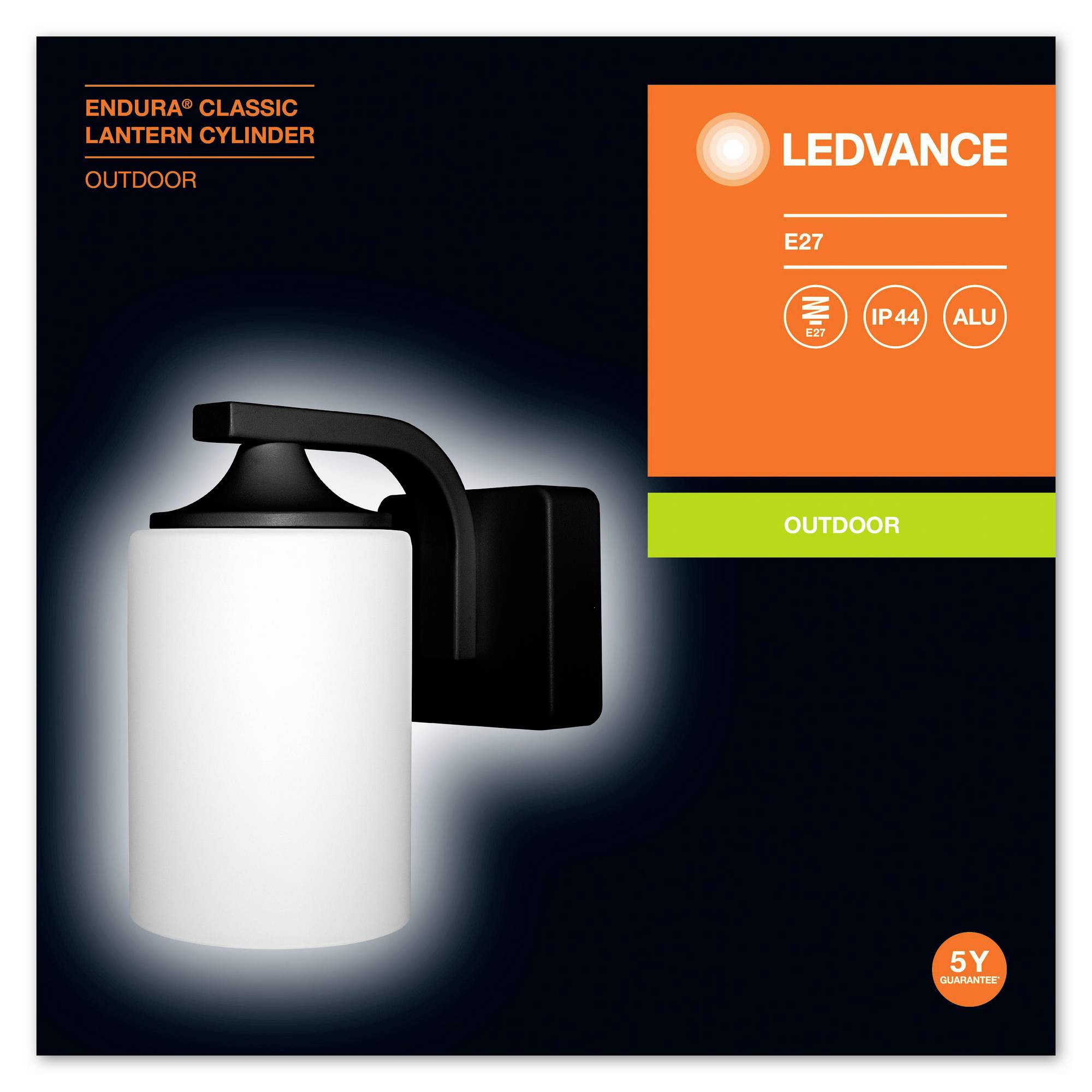 LEDVANCE ENDURA CLASSIC LANTERN CYL E27 BK LEDV 4058075392663 Wandleuchte E27 Schwarz, Weiß