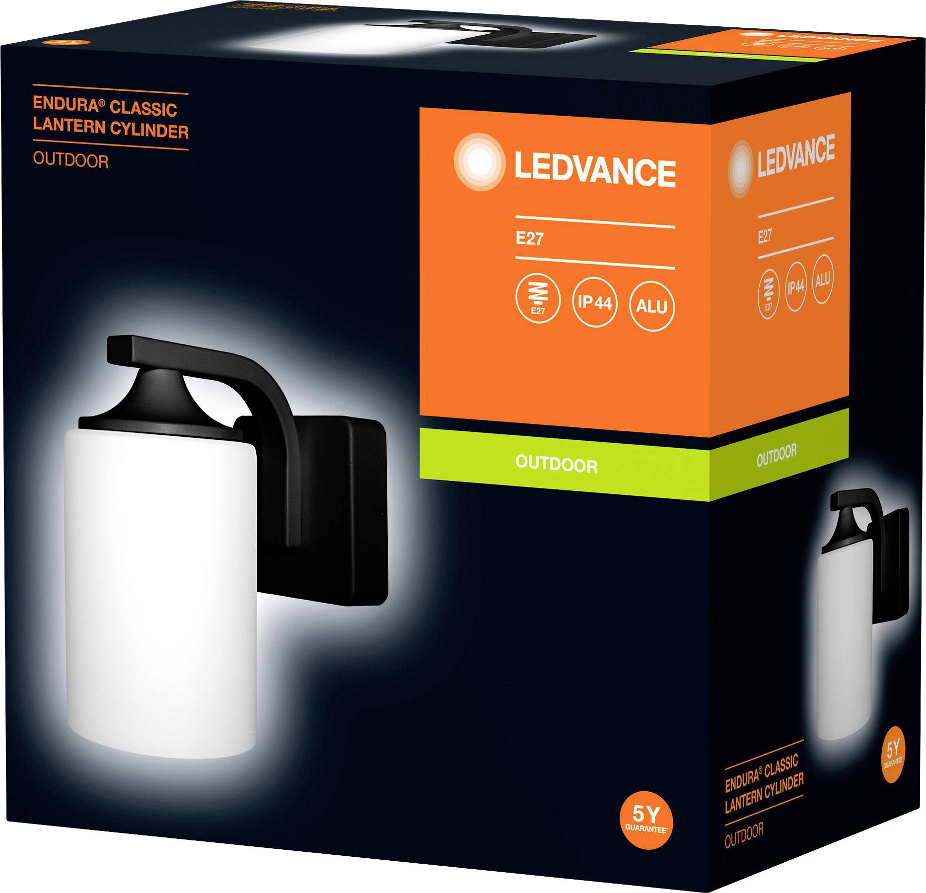 LEDVANCE ENDURA CLASSIC LANTERN CYL E27 BK LEDV 4058075392663 Wandleuchte E27 Schwarz, Weiß