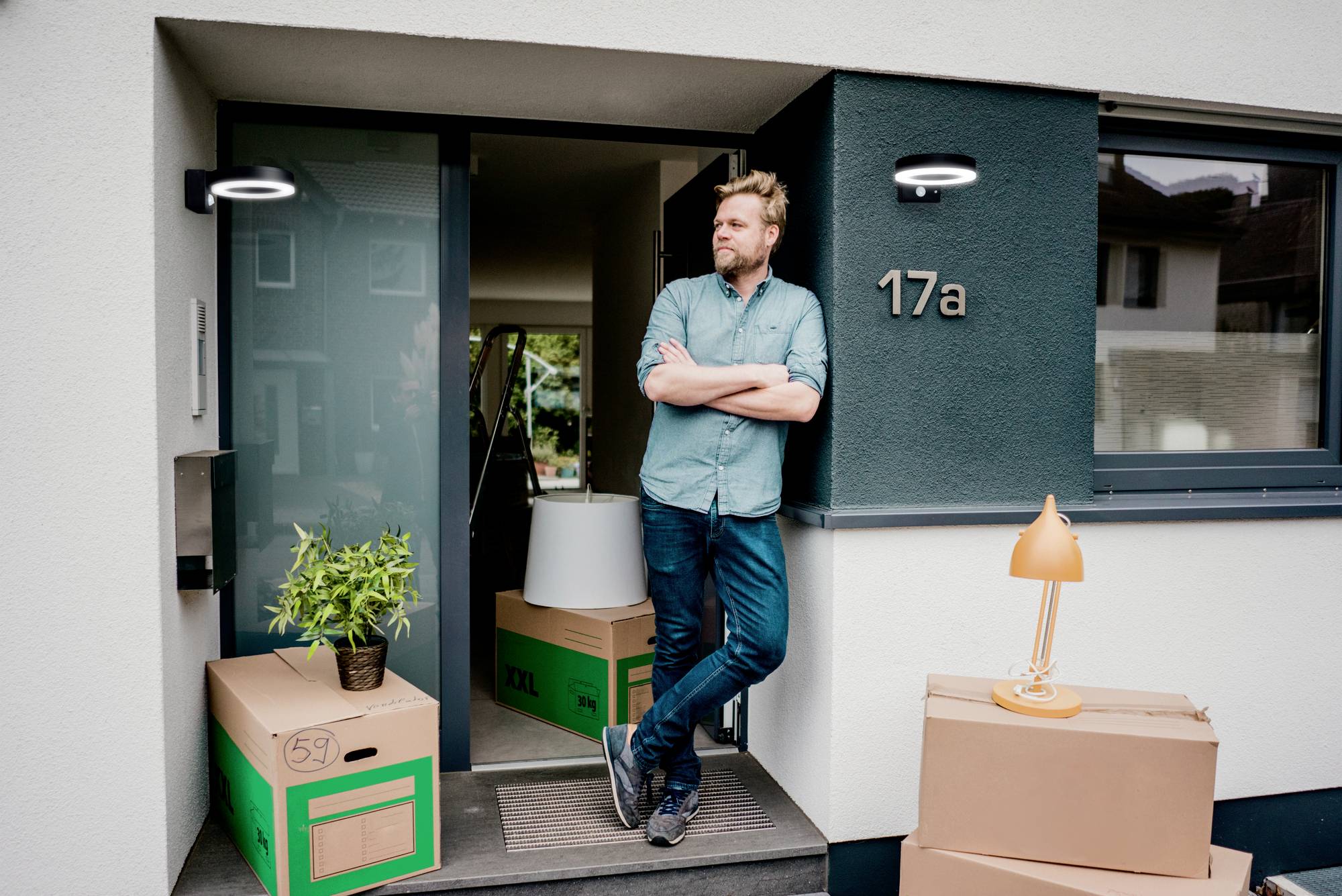 LEDVANCE ENDURA STYLE SOL WALLCIRCLE6WBK LEDV 4058075392762 Solar-Außenwandleuchte mit Bewegungsmelder 6W Schwarz