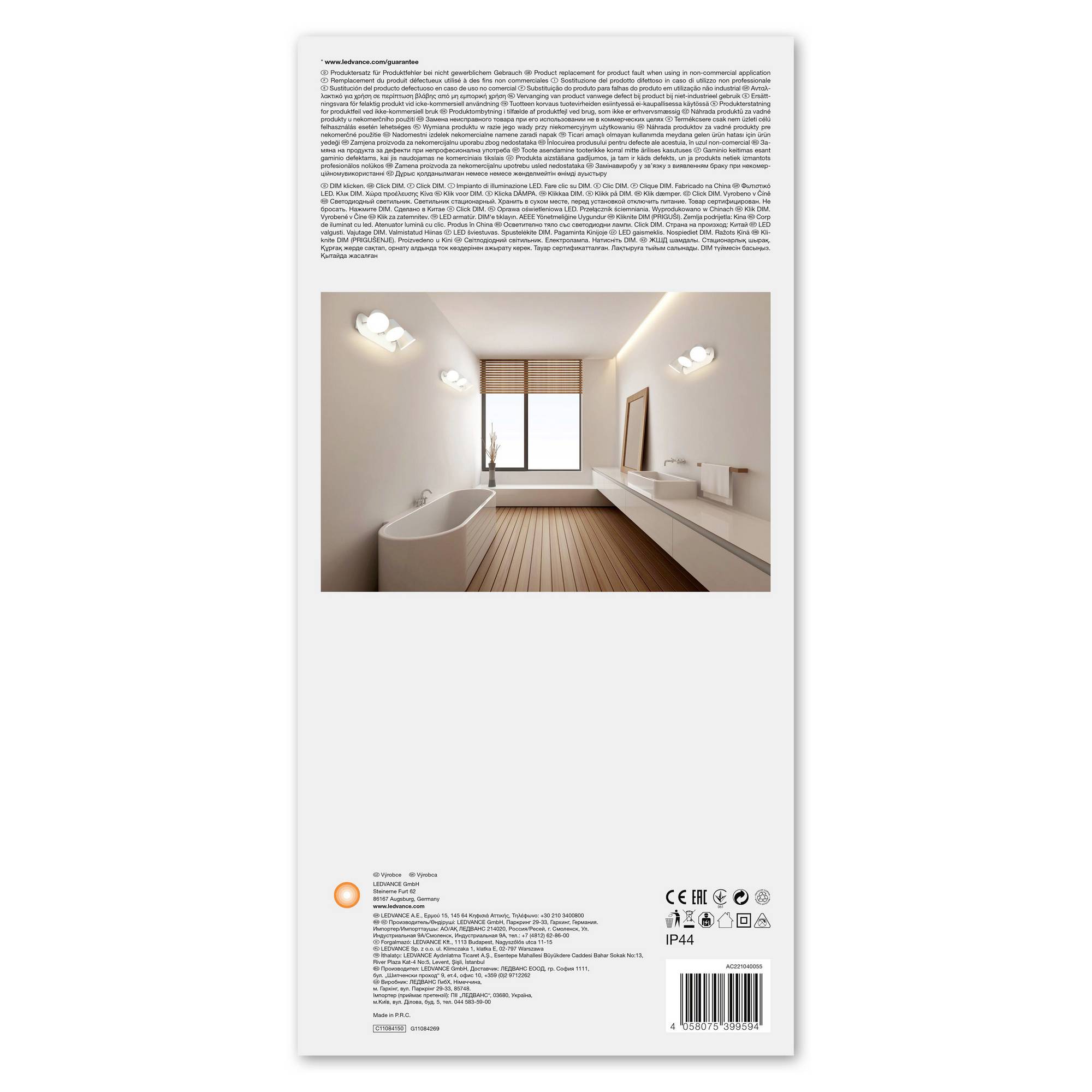 LEDVANCE 4058075399594 LED SPOT 3X7W IP44 930-940CLICK-CCTLEDV LED-Deckenleuchte 20W Weiß