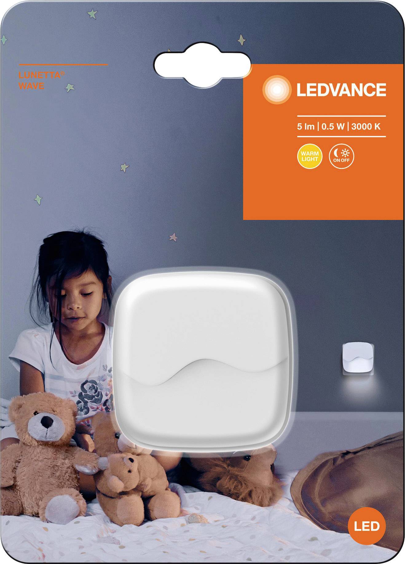 LEDVANCE LUNETTA WAVE WT LEDV 4058075399662 Nachtlicht Oval LED Warmweiß Weiß