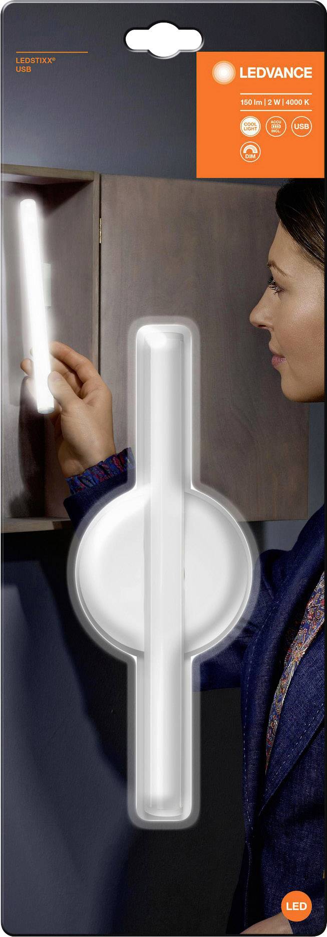 LEDVANCE LEDSTIXX USB SI LEDV 4058075399723 Akku-Tischlampe Stab LED Kaltweiß Silber