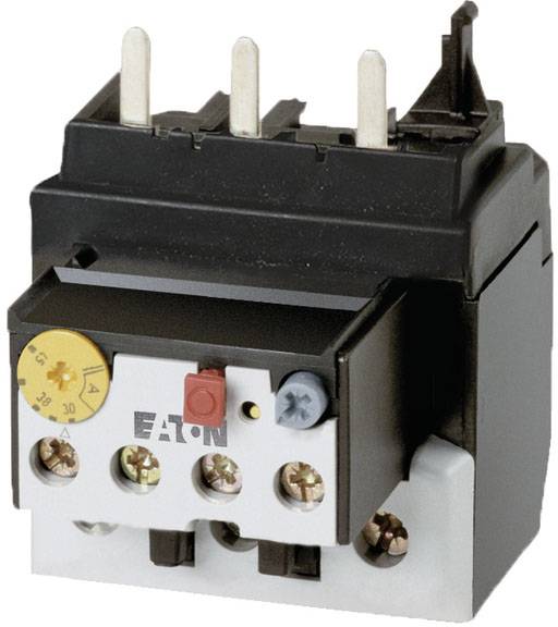 Ein thermisches Überlastrelais mit Markierung 'EATON', das für den Schutz von Elektromotoren vor Überlastung konzipiert ist.
