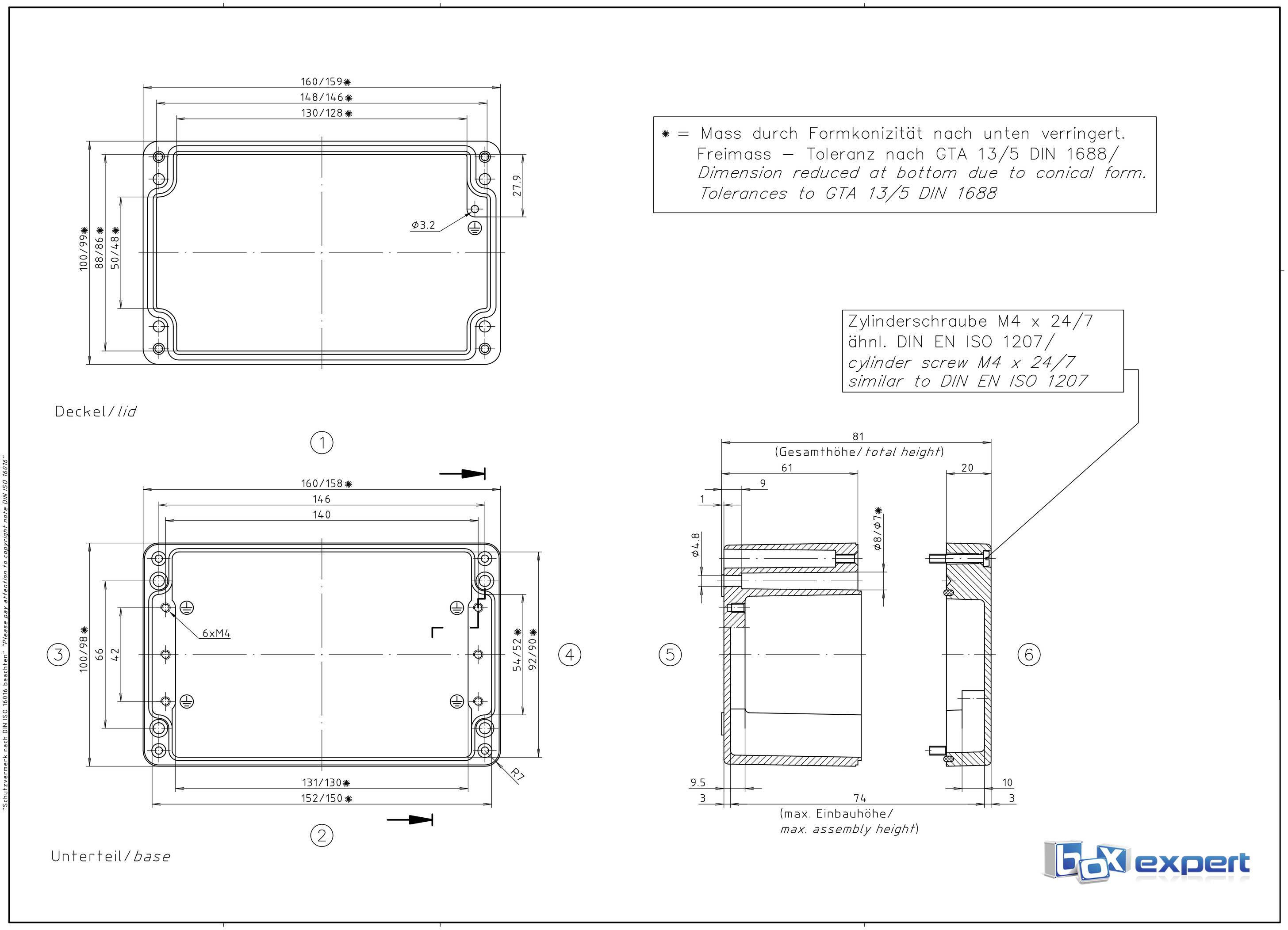 Boxexpert BXPBAL16010081-A01 Installations-Gehäuse 160 x 100 x 81 Aluminium Silber-Grau 1St.