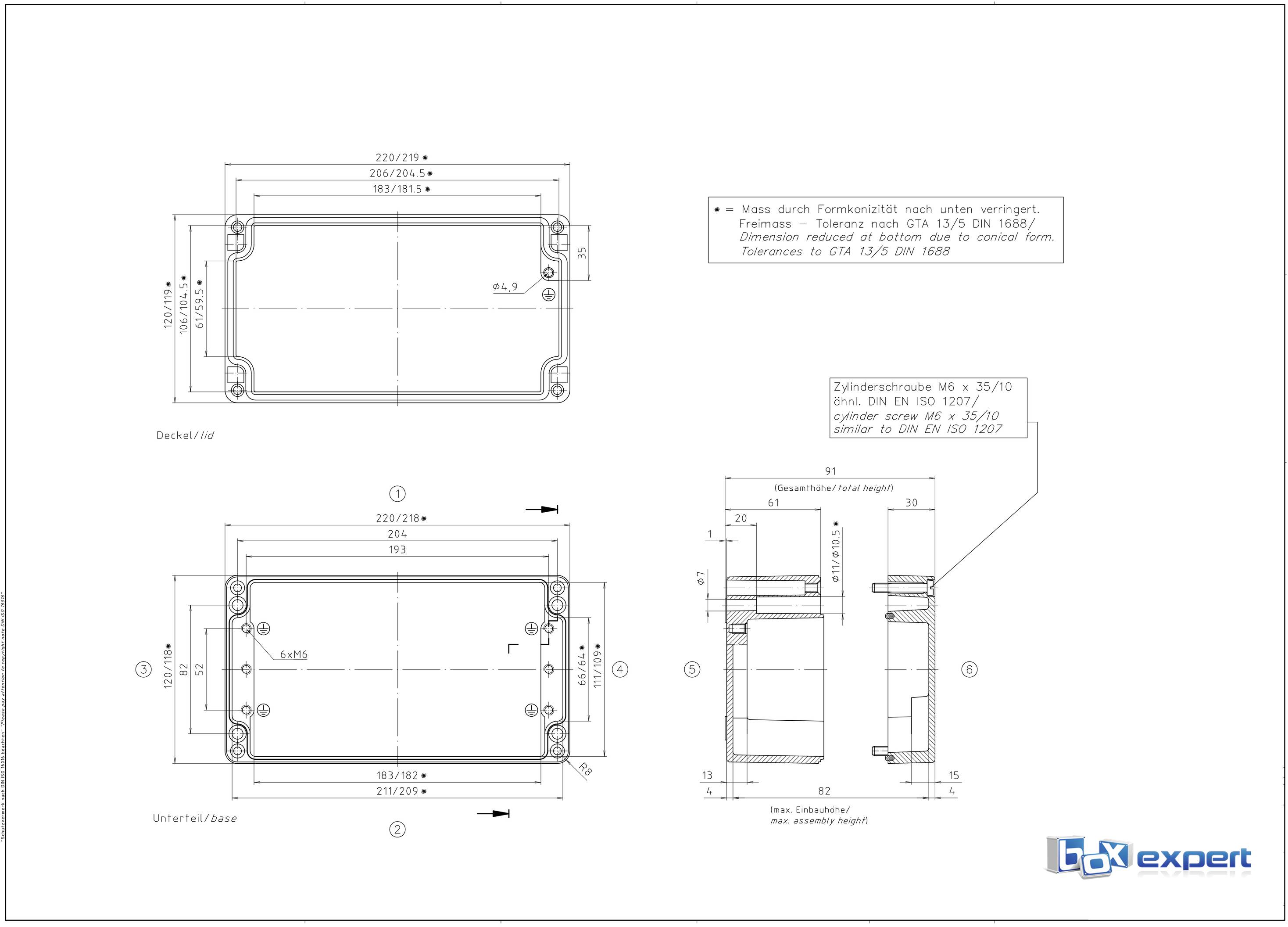 Boxexpert BXPBAL22012091-A01 Installations-Gehäuse 220 x 120 x 91 Aluminium Silber-Grau 1St.