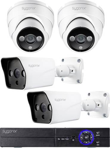 Sygonix SY-4536210 + 2x SY-4536212 + 2x SY- 4-Kanal (AHD, HD-CVI, HD-TVI, Analog) Überwachungs-Set