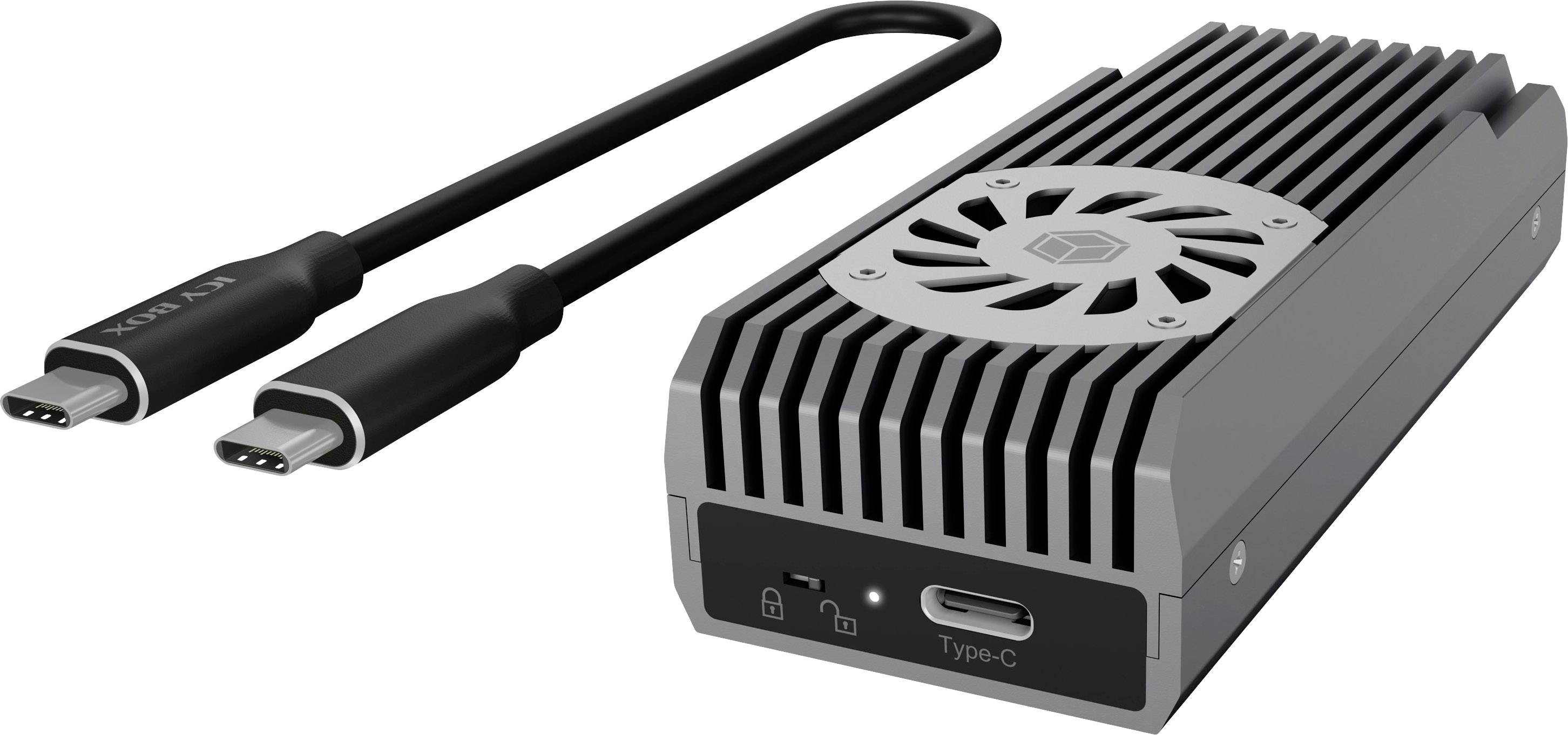 ICY BOX 60792 M.2-Festplatten-Gehäuse M.2 PCIe NVMe SSD USB-C® USB 3.2 (Gen 2), M.2 NVMe PCIe 3.0 x4