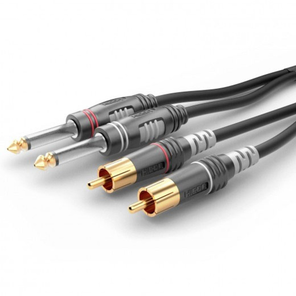 Sommer Cable HBA-62C2-0060 Klinke / Cinch Audio Anschlusskabel [2x Klinkenstecker 6.3 mm (mono) - 2