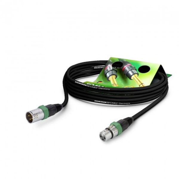 Sommer Cable GA1B-0100-SW-GN XLR Anschlusskabel [1x XLR-Buchse 3 polig - 1x XLR-Stecker 3 polig] 1.00m Schwarz