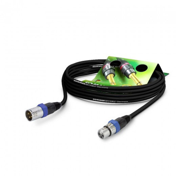 Sommer Cable GA1B-0250-SW-BL XLR Anschlusskabel [1x XLR-Buchse 3 polig - 1x XLR-Stecker 3 polig] 2.50m Schwarz