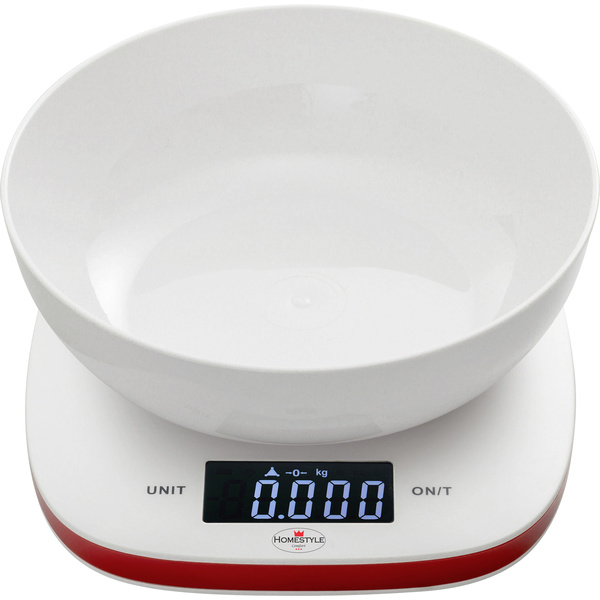 ADE Küchenwaage digital, mit Messschale Wägebereich (max.)=5kg Weiß, Rot