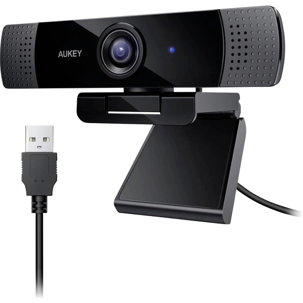 Aukey LM1 Full HD-Webcam 1920 x 1080 Pixel Klemm-Halterung, Standfuß Aukey LM1 Full HD-Webcam 1920 x 1080 Pixel Klemm-Halterung, Standfuß