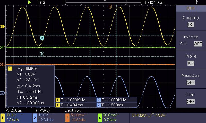 VOLTCRAFT DSO-2104 Digital-Oszilloskop kalibriert (ISO) 100MHz 4-Kanal 1 GSa/s 80 kpts 8 Bit Digital-Speicher (DSO) 1St.