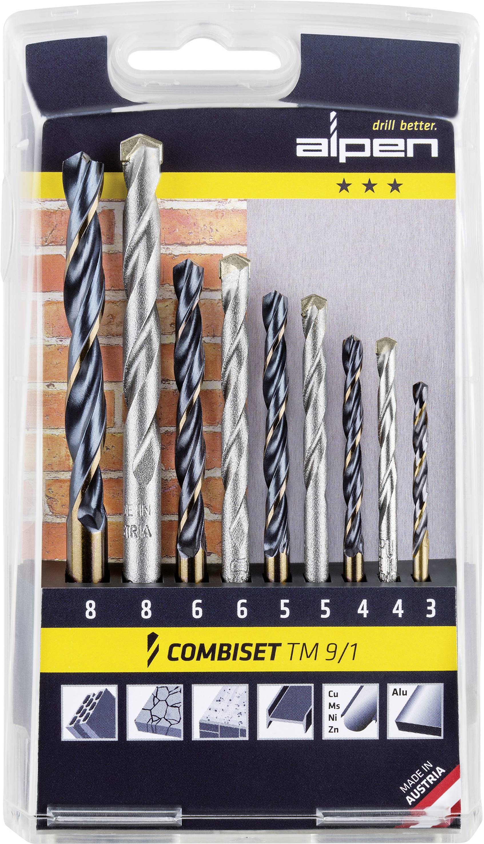Alpen 0000802122100 TM 9/1 9teilig Universal-Bohrersortiment