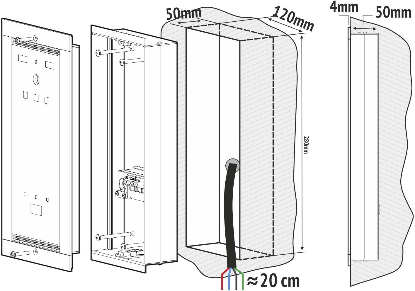 Bellcome Advanced Video-Türsprechanlage Kabelgebunden Außeneinheit 1 Stück Schwarz
