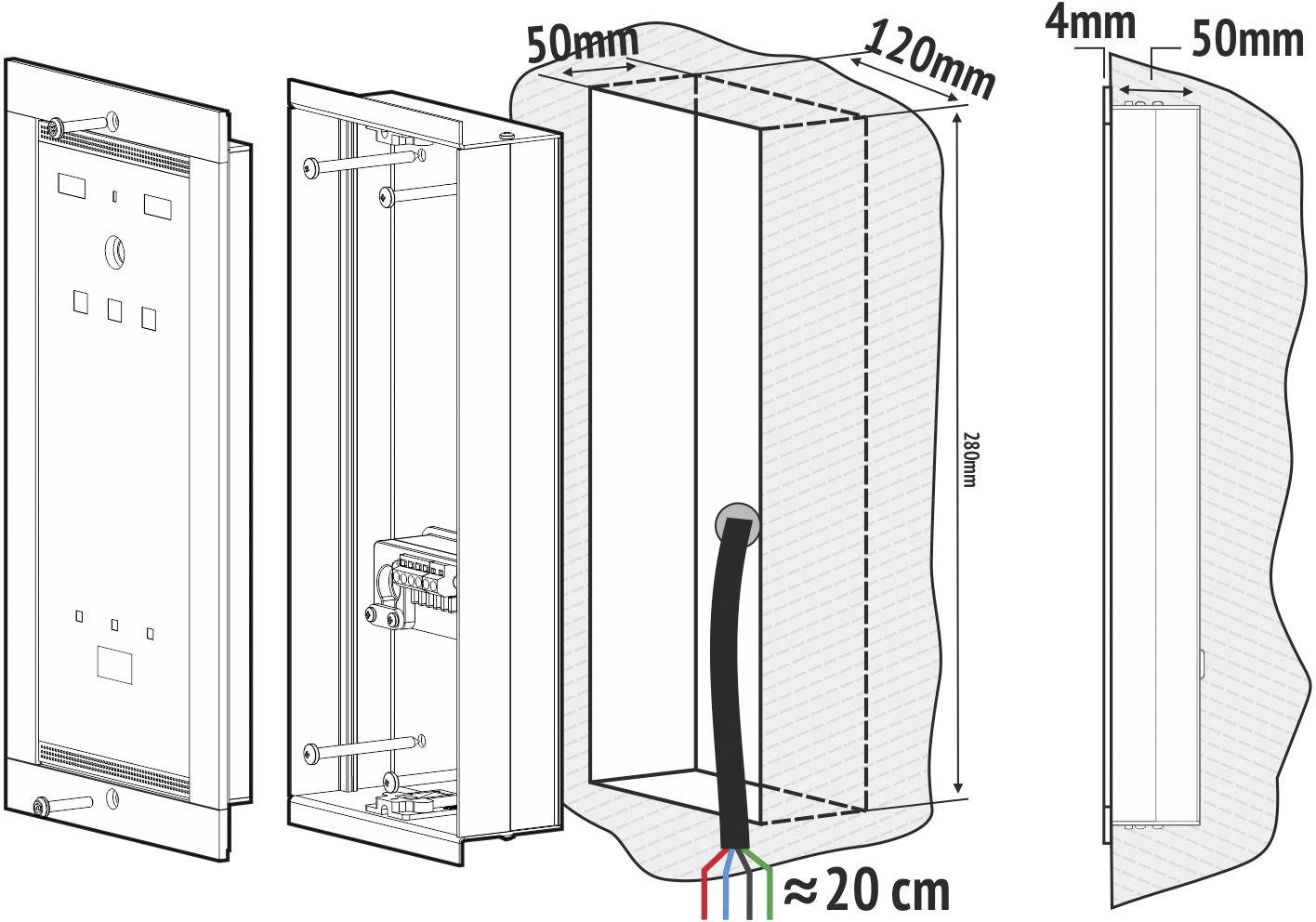 Bellcome Advanced Video-Türsprechanlage Kabelgebunden Außeneinheit 1 Stück Schwarz