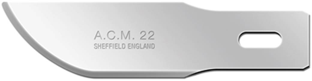 Metallklinge mit der Aufschrift 'A.C.M. 22 Sheffield England'.