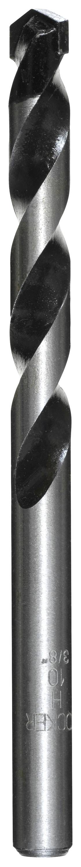 Ein silberner Spiralbohrer aus Metall mit schwarzem Kopf, geeignet zum Bohren in verschiedene Materialien.