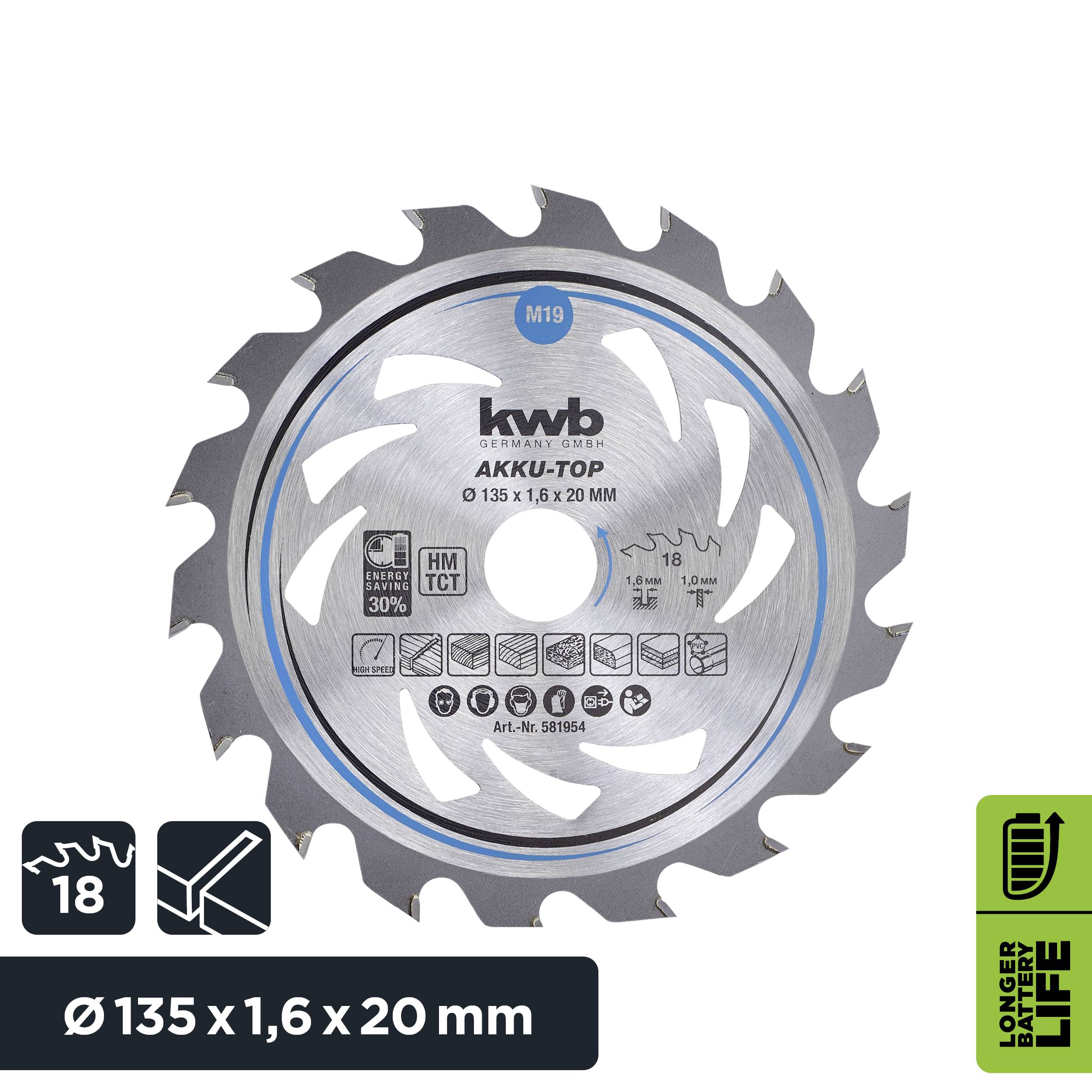 Kwb 583354 Hartmetall Kreissägeblatt 150 x 16 x 1.0mm Zähneanzahl: 20 1St.