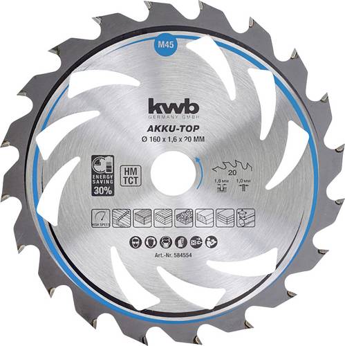 Kwb 583554 Hartmetall Kreissägeblatt 150 x 20 x 1.0mm Zähneanzahl: 20 1St.