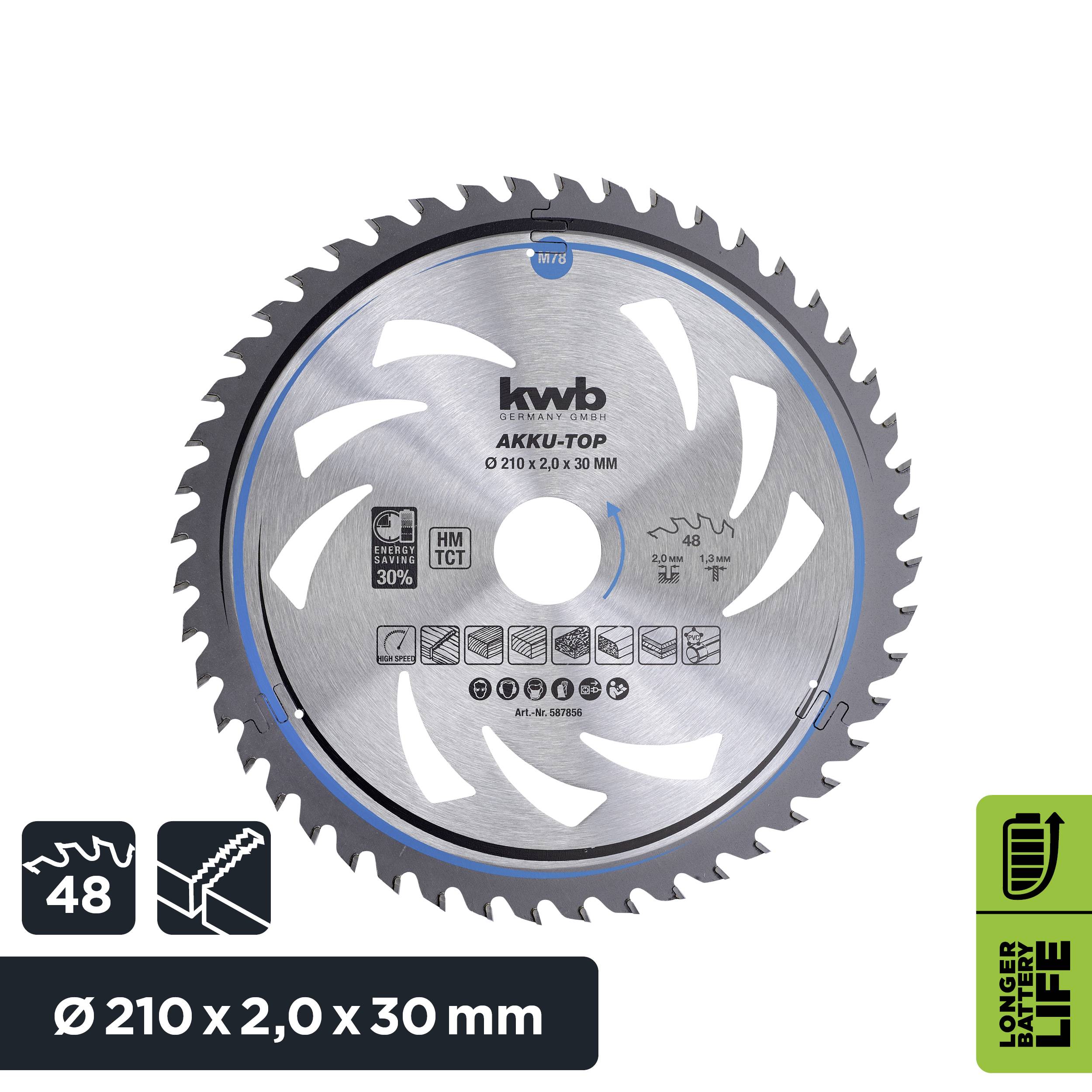 Kwb 587856 Hartmetall Kreissägeblatt 210 x 30 x 1.3mm Zähneanzahl: 48 1St.