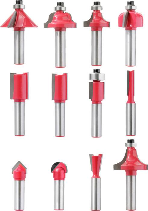 Kwb 757295 Oberfräsersatz Hartmetall Schaftdurchmesser 8 mm 12teilig