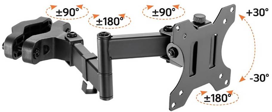 TECHly ICA-LCD-110BK Monitorhalterung 43,2 cm (17") - 81,3 cm (32") Schwarz Rotierbar, Neigbar, Schwenkbar