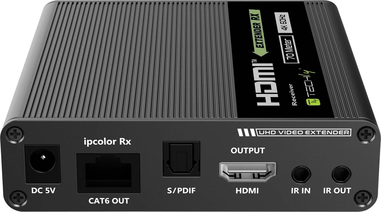 TECHly IDATA-EXT-676 RJ45, S/PDIF (TOSLINK), HDMI®, Infrarot Extender (Verlängerung) über Netzwerkkabel RJ45 70 m