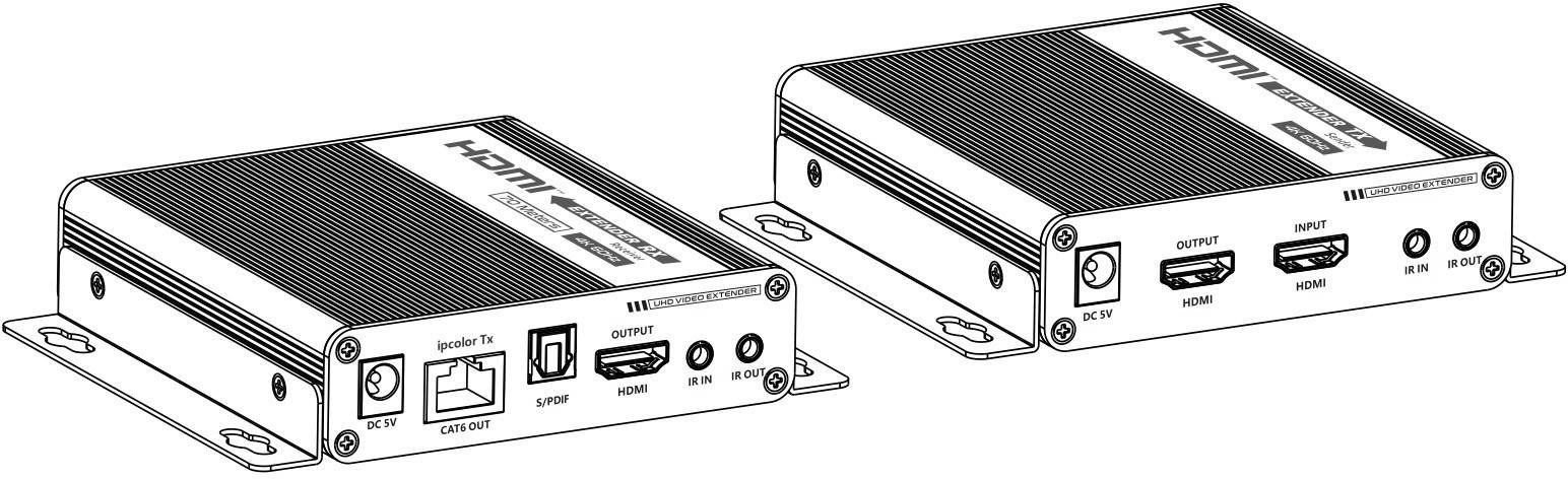 TECHly IDATA-EXT-676 RJ45, S/PDIF (TOSLINK), HDMI®, Infrarot Extender (Verlängerung) über Netzwerkkabel RJ45 70 m