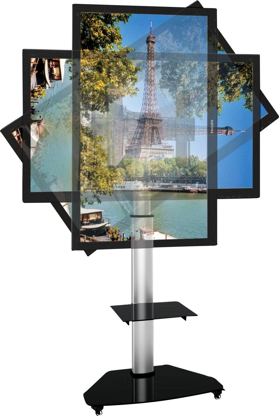 TECHly ICA-TR3SL TV-Rollwagen 94,0 cm (37") - 177,8 cm (70") Rotierbar, Höhenverstellbar