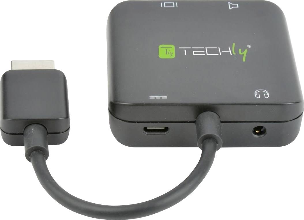 TECHly IDATA-HDMI-VGA8 HDMI / Stereo Cinch (R/L) / Toslink / USB Adapter [1x HDMI-Stecker - 1x HDMI-Buchse] Schwarz