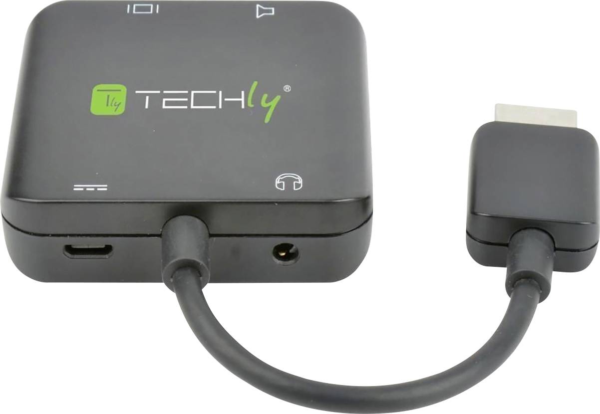 TECHly IDATA-HDMI-VGA8 HDMI / Stereo Cinch (R/L) / Toslink / USB Adapter [1x HDMI-Stecker - 1x HDMI-Buchse] Schwarz