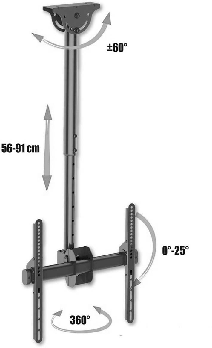 TECHly ICA-CPLB-944S TV-Deckenhalterung 81,3 cm (32") - 139,7 cm (55") Deckenhalter, Neigbar, Schwenkbar