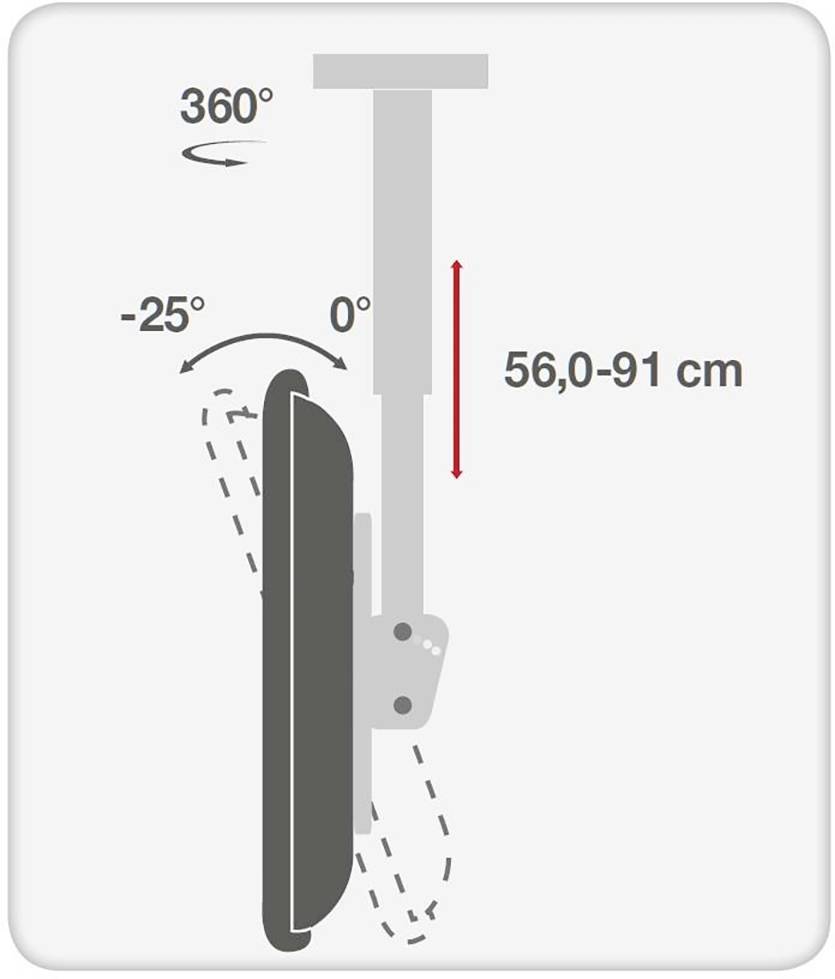 TECHly ICA-CPLB-944S TV-Deckenhalterung 81,3 cm (32") - 139,7 cm (55") Deckenhalter, Neigbar, Schwenkbar