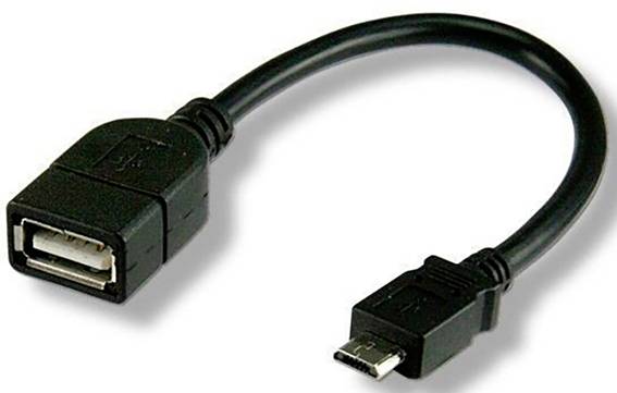 TECHly USB-Kabel USB 2.0 USB-Micro-B Stecker, USB-A Buchse 0.20 m Schwarz mit OTG-Funktion ICOC-UOTG-194