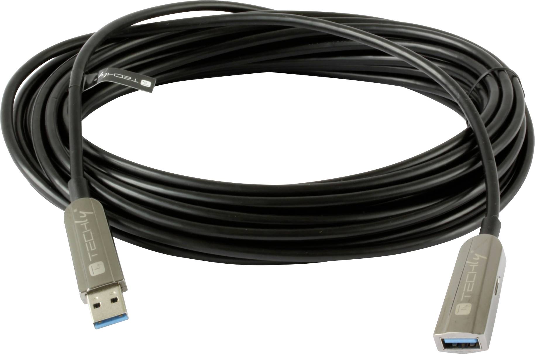TECHly USB-Kabel USB 3.2 Gen1 USB-A Stecker, USB-A Buchse 20.00 m Schwarz ICOC-U3AMF-HY-020