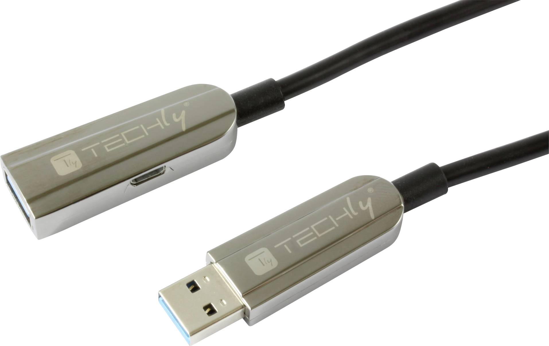 TECHly USB-Kabel USB 3.2 Gen1 USB-A Stecker, USB-A Buchse 20.00 m Schwarz ICOC-U3AMF-HY-020