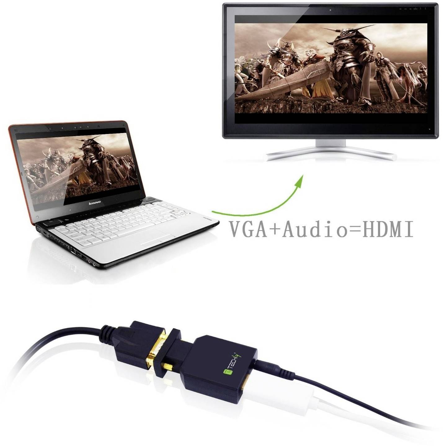 TECHly AV Konverter IDATA-VGA-HDMINI [HDMI, Klinke - VGA] 1920 x 1200 Pixel, 1680 x 1050 Pixel, 1440 x 900 Pixel, 1366 x 768 Pixel, 1280 x 960