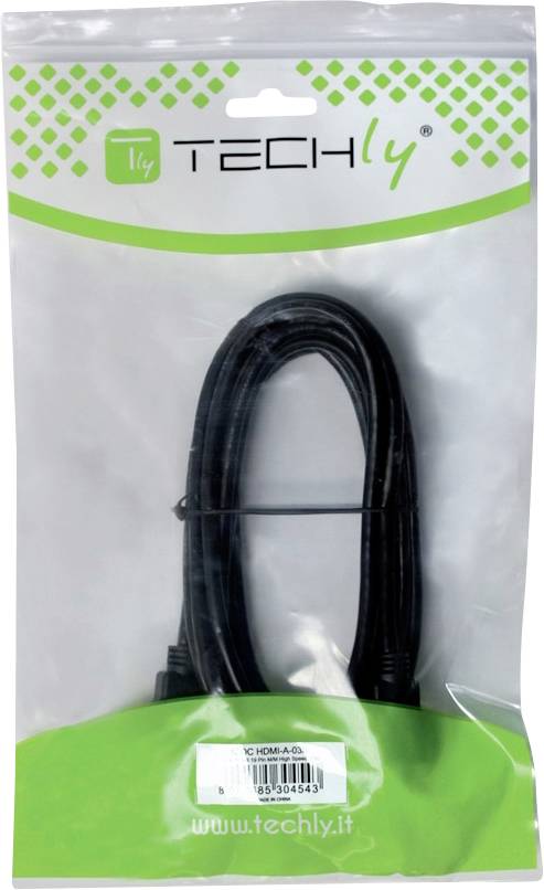 TECHly HDMI Anschlusskabel 1.00 m Schwarz ICOC-HDMI2-4-EXT010 HDMI-Kabel