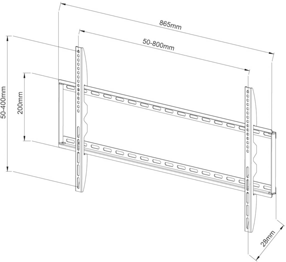 TECHly ICA-PLB-162XL TV-Wandhalterung 106,7 cm (42") - 203,2 cm (80") Starr Integrierte Wasserwaage