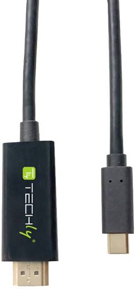 TECHly HDMI / USB-C® Anschlusskabel 2.00m Schwarz IADAP-USBC-HDMI2TY HDMI-Kabel