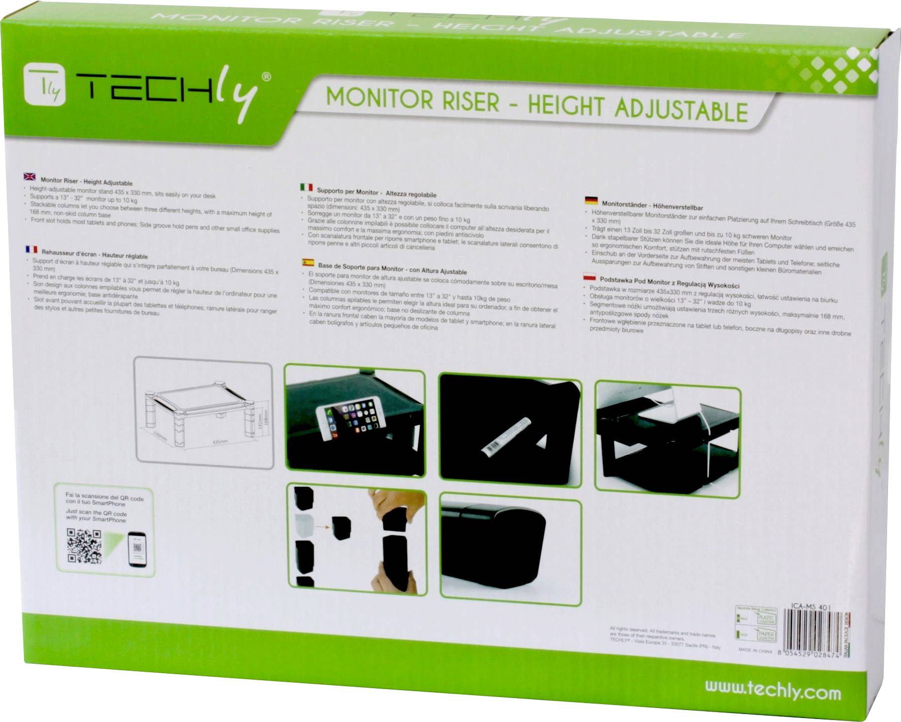 Monitor Riser - Aufstellung - für Monitor / Notebook / Drucker - Kunststoff - Sc