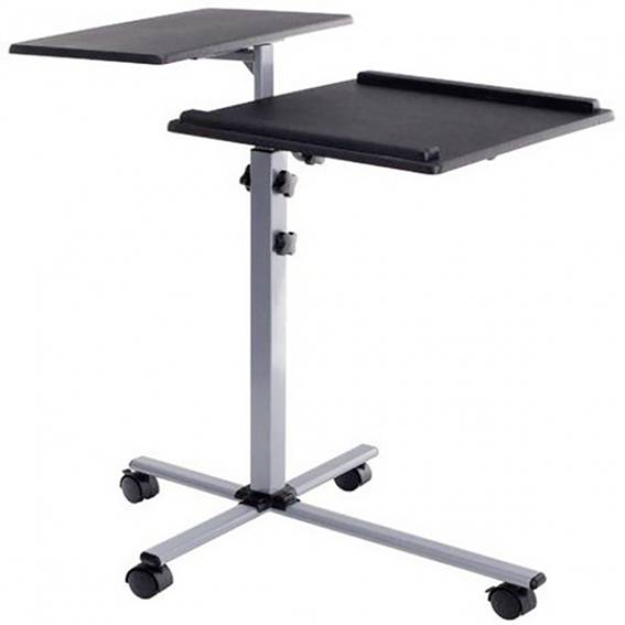 TECHly ICA-TB-TPM-2 TV-Rollwagen 1 Display(s) Schwarz Höhenverstellbar, Bodenständer, Notebook-Ablage, Schwenkbar