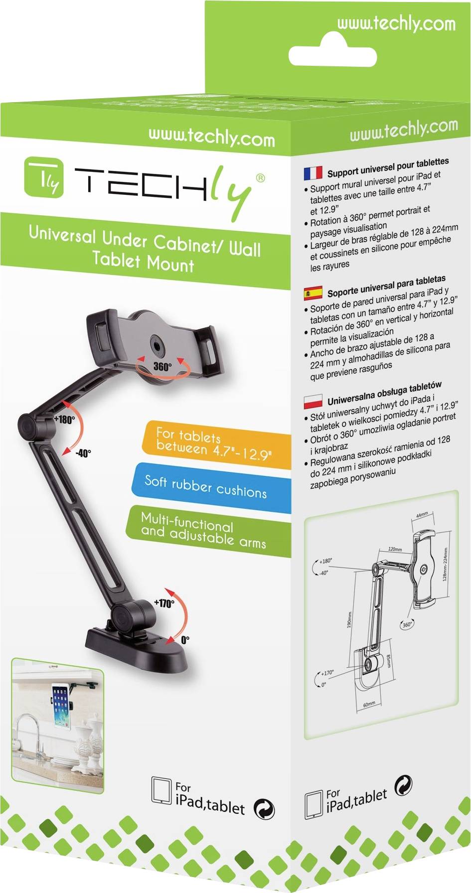 TECHly ICA-TBL-2802 Tablet-Halterung Universal 11,9cm (4,7") - 32cm (12,6")