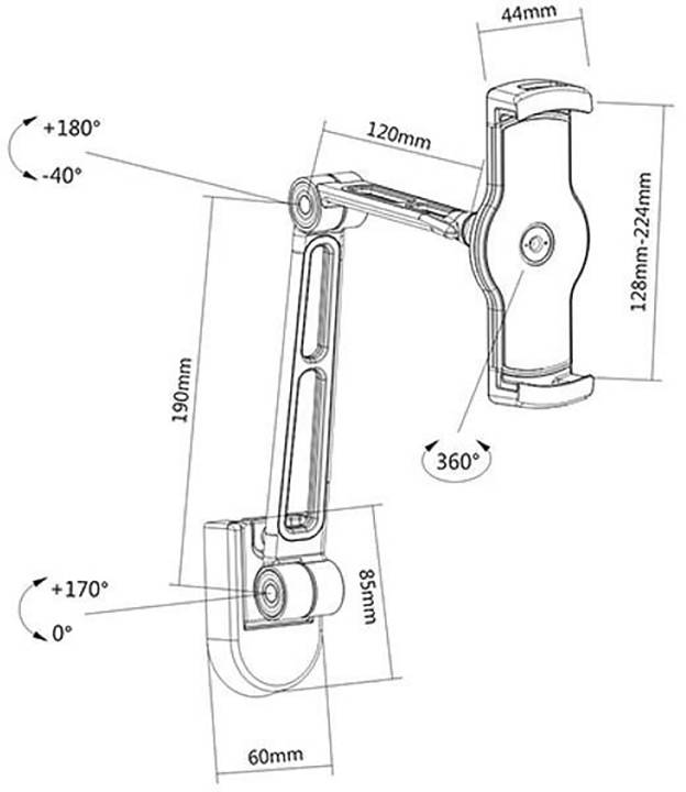 TECHly ICA-TBL-2802 Tablet-Halterung Universal 11,9cm (4,7") - 32cm (12,6")