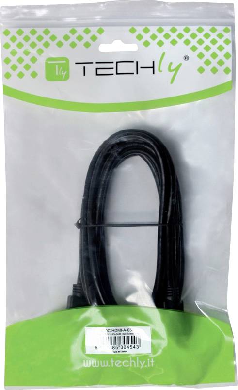 TECHly HDMI Anschlusskabel 3.00 m Schwarz ICOC-HDMI2-4-EXT030 HDMI-Kabel