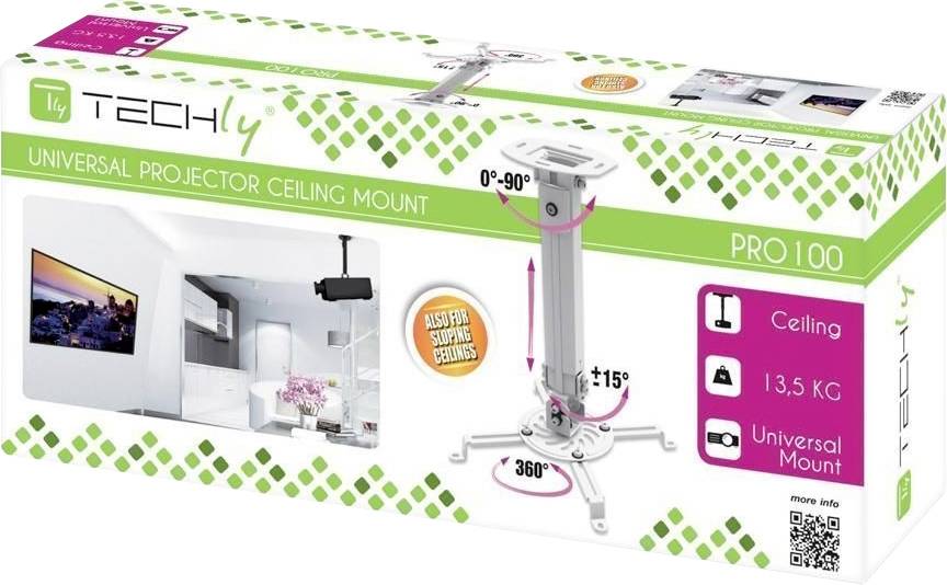 TECHly ICA-PM-18M Beamer-Deckenhalterung Neigbar, Schwenkbar, Rotierbar Boden-/Deckenabstand (max.): 900 mm Silber