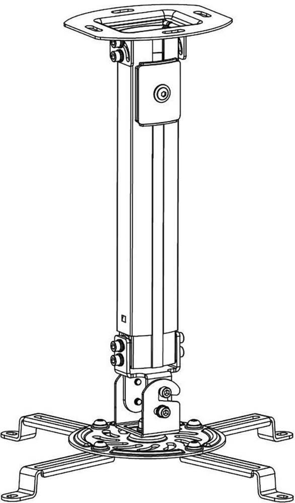 Deckenhalterung für Beamer, ausziehbar -- 54-90cm, Silber Multimedia TV +