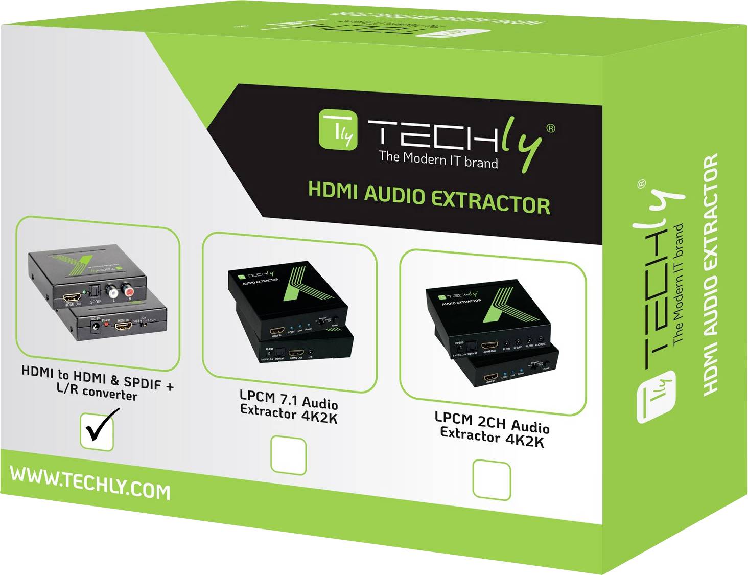 TECHly AV Konverter IDATA-HDMI-EA [HDMI, Toslink, Cinch - HDMI, Toslink] 1920 x 1080 Pixel, 1280 x 720 Pixel, 704 x 576 Pixel, 640 x 480 Pixel