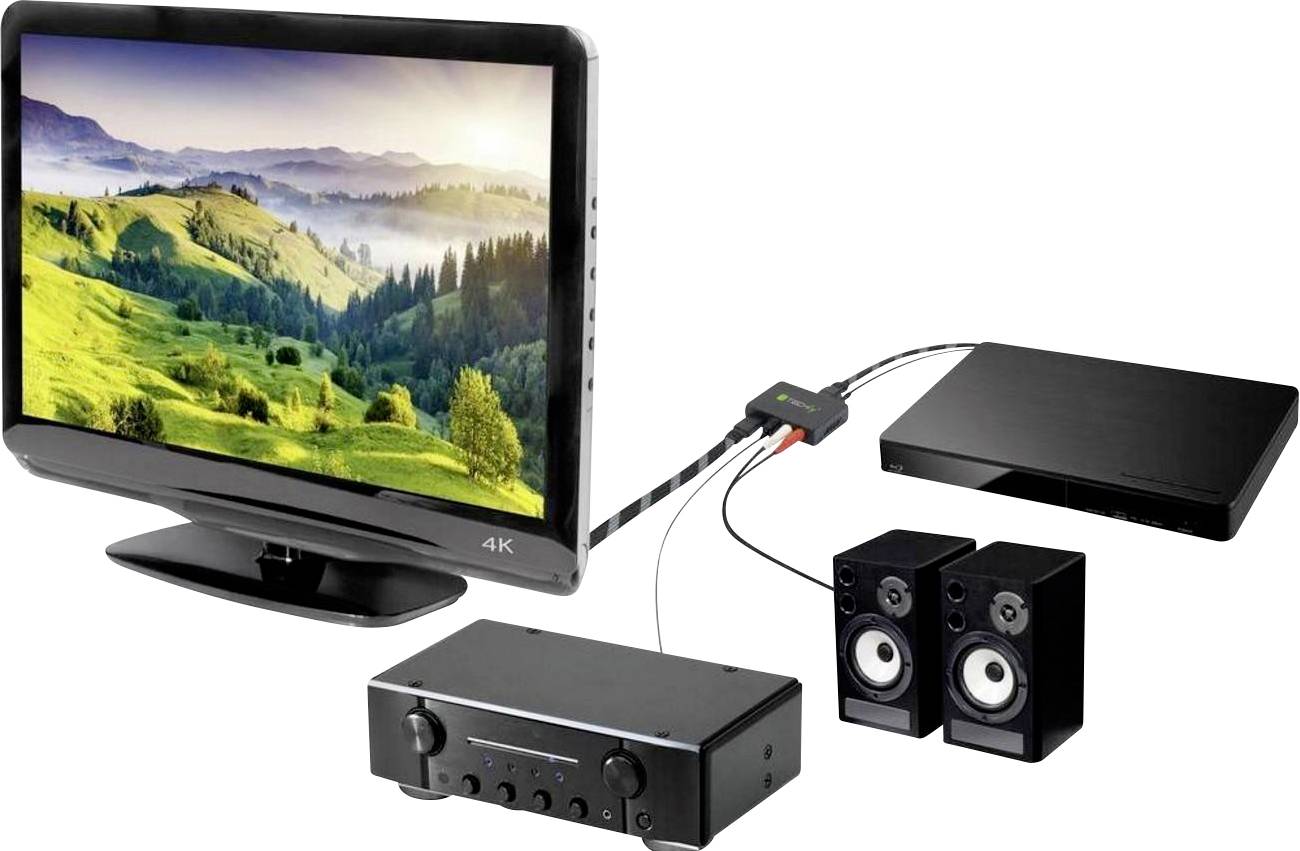 TECHly AV Konverter IDATA-HDMI-EA [HDMI, Toslink, Cinch - HDMI, Toslink] 1920 x 1080 Pixel, 1280 x 720 Pixel, 704 x 576 Pixel, 640 x 480 Pixel